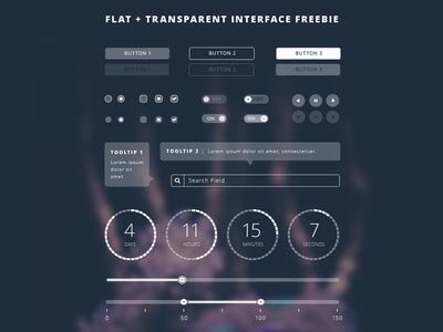 Freebie Friday | Flat Transparent UI Kit - .PSD link inside! ui设计