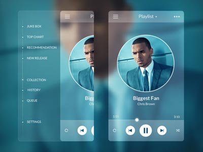 Music Player - Side Menu ui设计